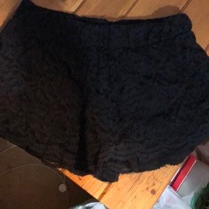 Black lace shorts